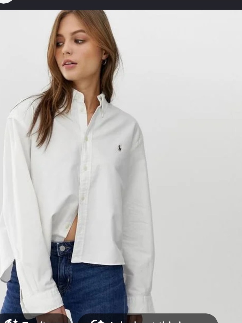Classic White Button-Down Women's Shirt - Relaxed Oxford Top cropped